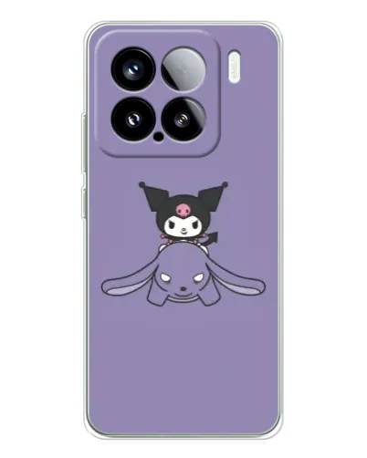 Чехол для Xiaomi 15S Pro с картинкой «Kuromi на лиловом фоне»