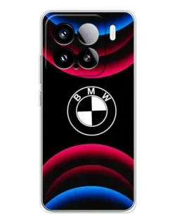Чехол для Xiaomi 15S Pro с картинкой «Логотип BMW и неоновые дуги»