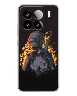 Чехол для Xiaomi 15S Pro с картинкой «PUBG — огненный силуэт»