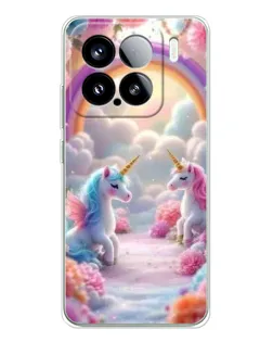 Чехол для Xiaomi 15S Pro с картинкой «Радуга и единороги»