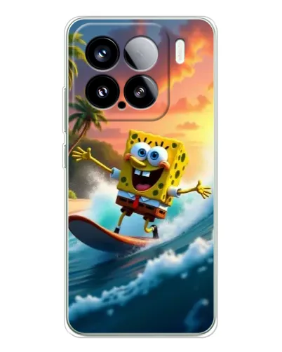 Чехол для Xiaomi 15S Pro с картинкой «Губка Боб серфингист»