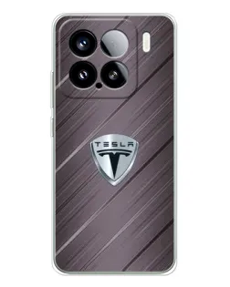 Чехол для Xiaomi 15S Pro с картинкой «Металлическая текстура Tesla»