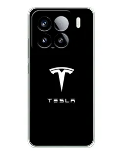 Чехол для Xiaomi 15S Pro с картинкой «Tesla White Logo»