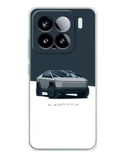 Чехол для Xiaomi 15S Pro с картинкой «Серебристый Cybertruck Tesla»