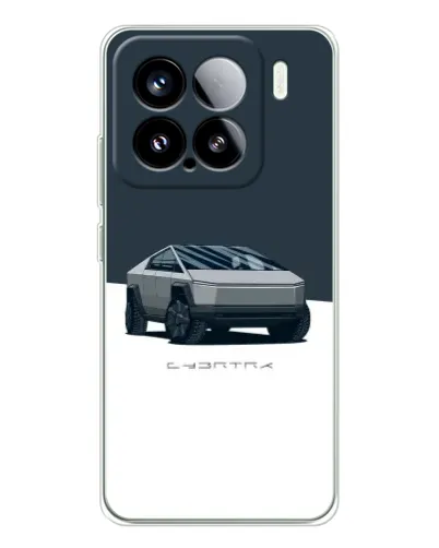Чехол для Xiaomi 15S Pro с картинкой «Серебристый Cybertruck Tesla»