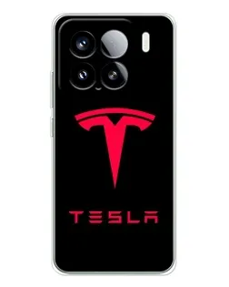 Чехол для Xiaomi 15S Pro с картинкой «Tesla Red Logo»