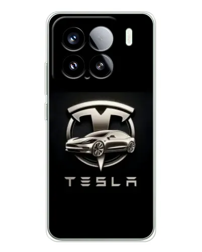 Чехол для Xiaomi 15S Pro с картинкой «Tesla — серебристое авто»