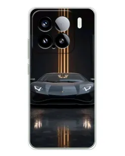 Чехол для Xiaomi 15S Pro с картинкой «Lamborghini золотые линии»
