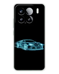 Чехол для Xiaomi 15S Pro с картинкой «Неоновый контур Lamborghini»