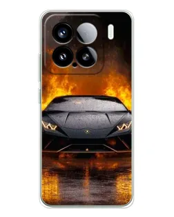 Чехол для Xiaomi 15S Pro с картинкой «Lamborghini в огне»