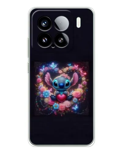 Чехол для Xiaomi 15S Pro с картинкой «Stitch в цветах»
