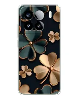 Чехол для Xiaomi 15S Pro с картинкой «Клевер в золоте»