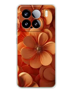 Чехол для Xiaomi 15S Pro с картинкой «Оранжевый макро цветок»