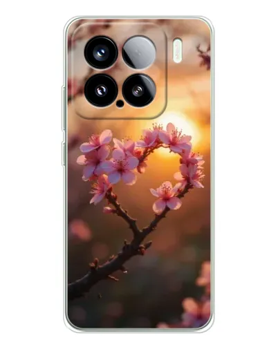 Чехол для Xiaomi 15S Pro с картинкой «Розовый цвет сердце на фоне заката» Чехол для Xiaomi 15S Pro с картинкой «Розовый цвет сердце на фоне заката»