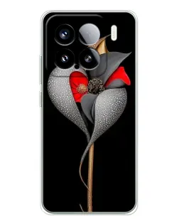 Чехол для Xiaomi 15S Pro с картинкой «Серебряный фантазийный цветок»