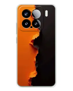 Чехол для Xiaomi 15S Pro с картинкой «Оранжевый разлом»