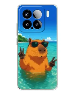 Чехол для Xiaomi 15S Pro с картинкой «Морская капибара»
