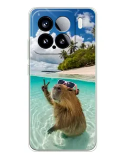 Чехол для Xiaomi 15S Pro с картинкой «Капибара на море»