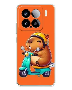 Чехол для Xiaomi 15S Pro с картинкой «Капибара на скутере»