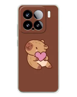 Чехол для Xiaomi 15S Pro с картинкой «Капибара с сердцем»