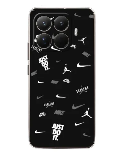 Чехол для Xiaomi 15T Pro с картинкой «Nike Black Pattern» Чехол для Xiaomi 15T Pro с картинкой «Nike Black Pattern»