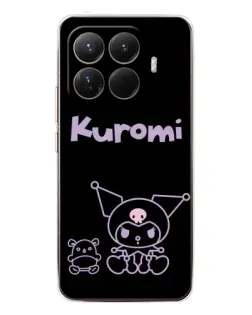 Чехол для Xiaomi 15T Pro с картинкой «Kuromi — черный минимализм»