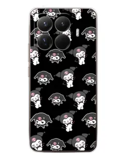 Чехол для Xiaomi 15T Pro с картинкой «Черный паттерн Kuromi»
