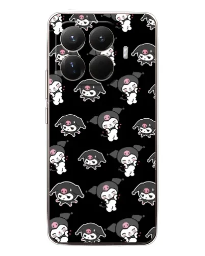 Чехол для Xiaomi 15T Pro с картинкой «Черный паттерн Kuromi»