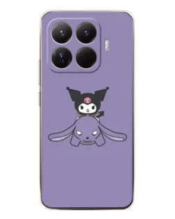 Чехол для Xiaomi 15T Pro с картинкой «Kuromi на лиловом фоне»