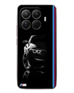 Чехол для Xiaomi 15T Pro с картинкой «Силуэт BMW в темноте»