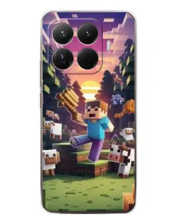 Чехол для Xiaomi 15T Pro с картинкой «Стив на ферме»
