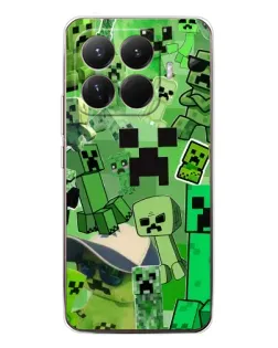Чехол для Xiaomi 15T Pro с картинкой «Криперы Minecraft»