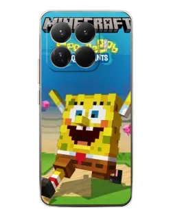 Чохол для Xiaomi 15T Pro з картинкою «Губка Боб Minecraft»