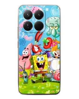 Чехол для Xiaomi 15T Pro с картинкой «Губка Боб и друзья»