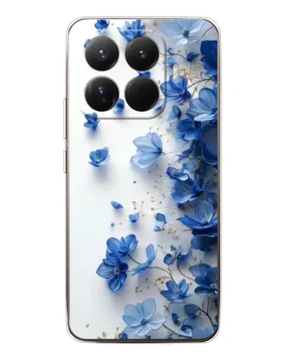 Чехол для Xiaomi 15T Pro с картинкой «Голубой цветочный каскад»