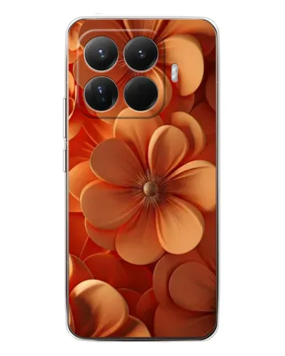 Чехол для Xiaomi 15T Pro с картинкой «Оранжевый макро цветок»