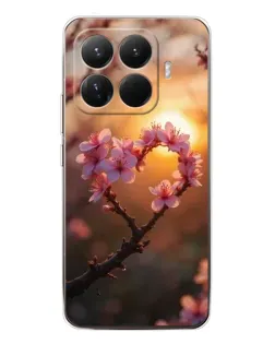 Чехол для Xiaomi 15T Pro с картинкой «Розовый цвет сердце на фоне заката» Чехол для Xiaomi 15T Pro с картинкой «Розовый цвет сердце на фоне заката»
