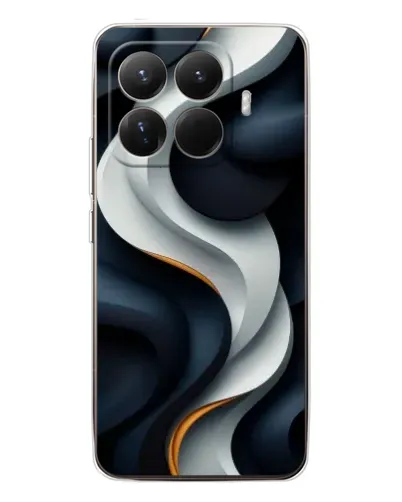 Чехол для Xiaomi 15T Pro с картинкой «Объемные черно-белые ленты» Чехол для Xiaomi 15T Pro с картинкой «Объемные черно-белые ленты»