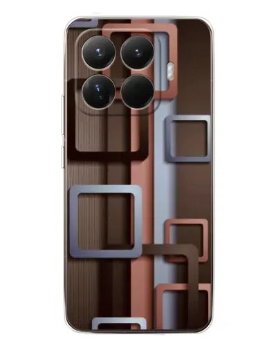 Чехол для Xiaomi 15T Pro с картинкой «Коричневые объемные квадраты» Чехол для Xiaomi 15T Pro с картинкой «Коричневые объемные квадраты»