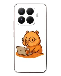 Чехол для Xiaomi 15T Pro с картинкой «Капибара с ноутбуком» Чехол для Xiaomi 15T Pro с картинкой «Капибара с ноутбуком»