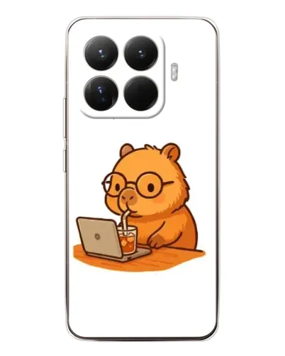 Чехол для Xiaomi 15T Pro с картинкой «Капибара с ноутбуком» Чехол для Xiaomi 15T Pro с картинкой «Капибара с ноутбуком»