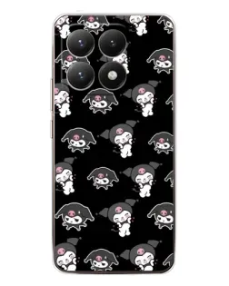 Чехол для Xiaomi 15T с картинкой «Черный паттерн Kuromi»