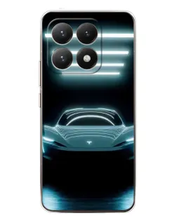 Чохол для Xiaomi 15T з картинкою «Tesla в неоні»