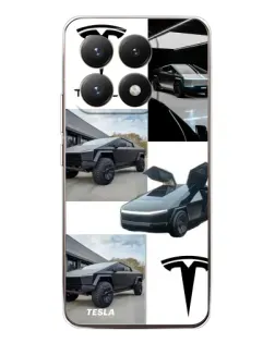 Чохол для Xiaomi 15T з картинкою «Колаж Cybertruck Tesla»