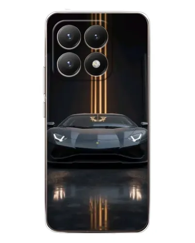 Чехол для Xiaomi 15T с картинкой «Lamborghini золотые линии»