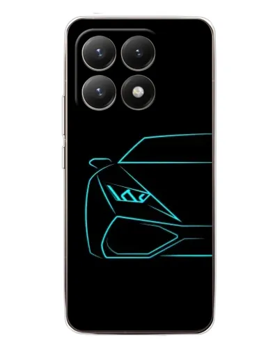 Чехол для Xiaomi 15T с картинкой «Голубой силуэт Lamborghini»
