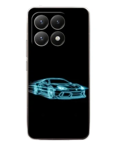 Чехол для Xiaomi 15T с картинкой «Неоновый контур Lamborghini»