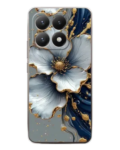Чехол для Xiaomi 15T с картинкой «Белый цветок и золотой флюид» Чехол для Xiaomi 15T с картинкой «Белый цветок и золотой флюид»