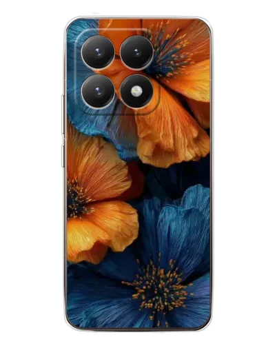 Чехол для Xiaomi 15T с картинкой «Яркая сине-оранжевая флора» Чехол для Xiaomi 15T с картинкой «Яркая сине-оранжевая флора»