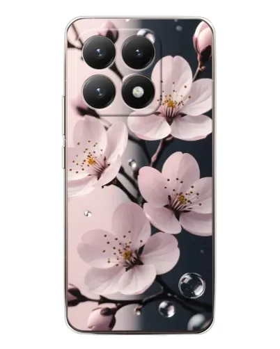 Чехол для Xiaomi 15T с картинкой «Нежная сакура и капли» Чехол для Xiaomi 15T с картинкой «Нежная сакура и капли»